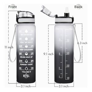 Black and White Motivational Water Bottle